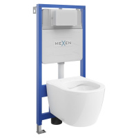 MEXEN/S WC předstěnová instalační sada Fenix Slim s mísou WC Carmen, bílá 6103388XX00