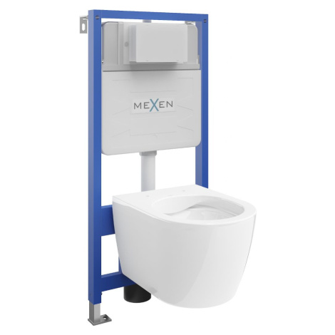 MEXEN/S WC předstěnová instalační sada Fenix Slim s mísou WC Carmen, bílá 6103388XX00