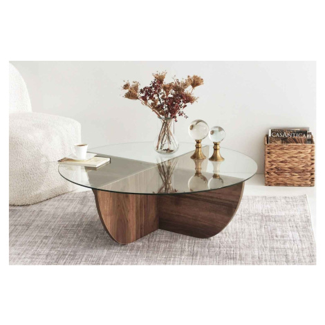 Sofahouse Designový konferenční stolek Balesego 90 cm vzor ořech