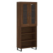 vidaXL Skříň highboard hnědý dub 69,5 x 34 x 180 cm kompozitní dřevo