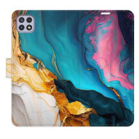 iSaprio Flip pouzdro Colourful Marble pro Samsung Galaxy A22 5G