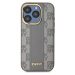 DKNY PU Leather Checkered Pattern Magsafe kryt iPhone 15 Pro béžový