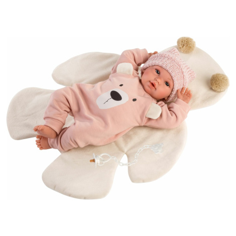 Llorens 63644 NEW BORN - realistická panenka miminko se zvuky a měkkým látkovým tělem - 36