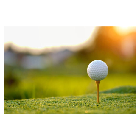 Fotografie Golf ball on tee in the, Somchai Sookkasem, 40 × 26.7 cm