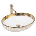 REA Umyvadlo na desku Margot White/Gold REA-U9650