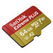 SanDisk micro SDXC karta 64GB Extreme PLUS (200 MB/s Class 10, UHS-I U3 V30) + adaptér