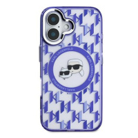 Karl Lagerfeld IML Monogram K&CH Heads MagSafe Zadní Kryt pro iPhone 16 Purple