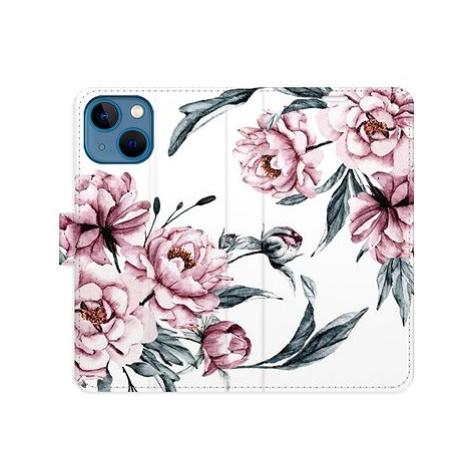 iSaprio flip pouzdro Pink Flowers pro iPhone 13 mini