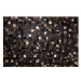Hnědozlatý patchwork kožený koberec 140x200 cm BANDIRMA, 57892