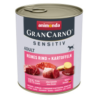 Animonda GranCarno Adult Sensitive 24 × 800 g - výhodné balení - čisté hovězí & brambory