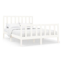 Rám postele bílý masivní borovice 120 × 200 cm, 3106699