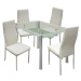 Jídelní stůl PATKAI + 4 židle SNAEFELL, krémově bílá