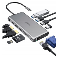 Usb-c Hub 12v1 Pd 100W Hdmi 4K Vga Lan Aluminium