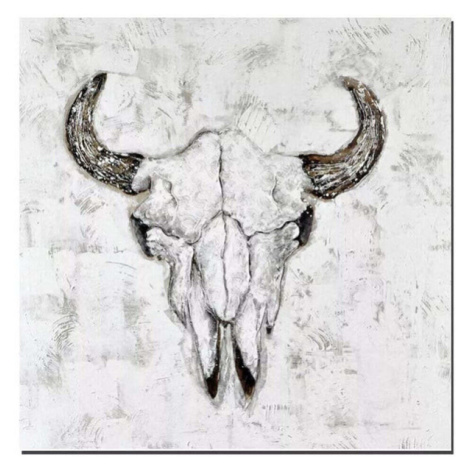 Ručně malovaný obraz Lebka býka PB298TT StarDeco, 100x100 cm