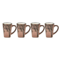 Villa Collection Hrnek na espresso se stromem Dark Rose 0,1l (set 4 ks)