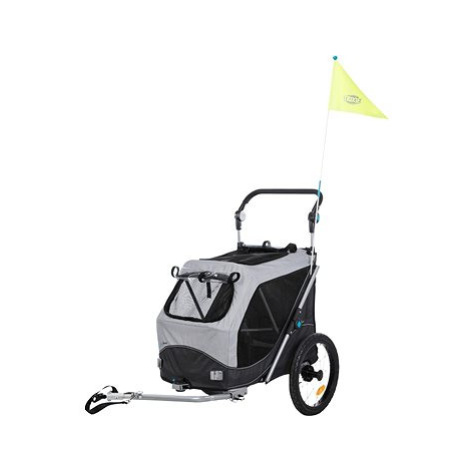 Trixie Vozík za jízdní kolo šedý 58 × 93 × 74/114 cm