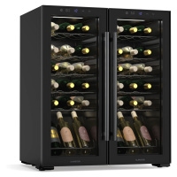 Klarstein Shiraz Weinkühlschrank, 2 Kühlzonen, LED-Beleuchtung, Touch-Control, freistehend