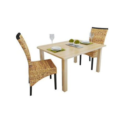 Jídelní židle 2 ks abaka a masivní mangovníkové dřevo SHUMEE