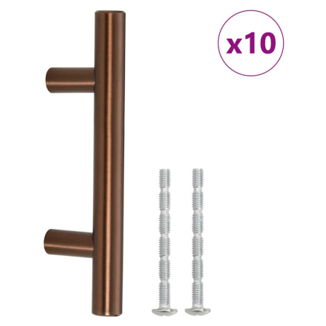 vidaXL Nábytkové úchytky 10 ks bronzové 64 mm nerezová ocel