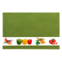 Froté kuchyňská utěrka 50x50 cm, zelenina, mechově zelená