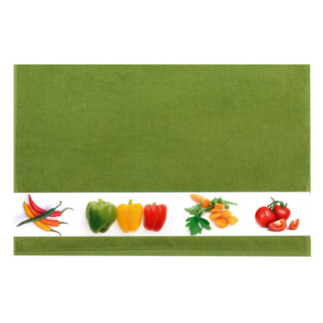 Froté kuchyňská utěrka 50x50 cm, zelenina, mechově zelená Asko