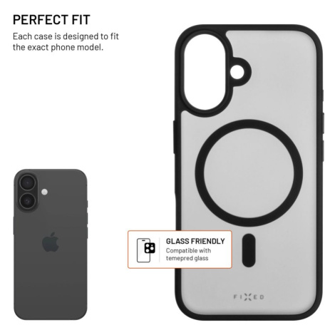 Zadní kryt FIXED MagMisty s podporou Magsafe pro Apple iPhone 16, černá