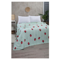 Bavlněný přehoz v mentolové barvě 170x230 cm Strawberry – Mila Home