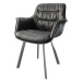 DELIFE Jídelní židle Kaira-Flex černá pravá kůže oválná podnož z nerezové oceli