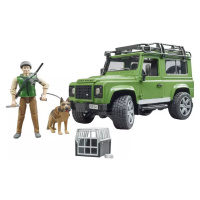 BRUDER 02587 Set auto Land Rover Defender + figurka lovec se psem