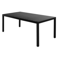 Zahradní stůl černý 185 x 90 x 74 cm hliník a WPC