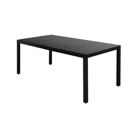 Zahradní stůl černý 185 x 90 x 74 cm hliník a WPC SHUMEE