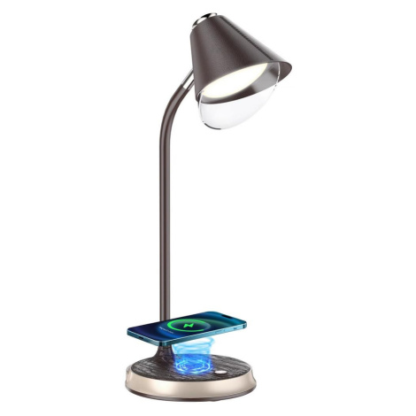 08971L - LED Stmívatelná stolní lampa FINCH LED/9W/12/230V hnědá/zlatá Donoci
