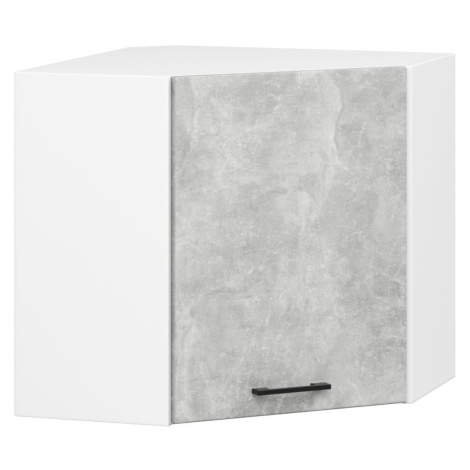 Ak furniture Rohová závěsná kuchyňská skříňka Olivie W 60 cm bílá/beton