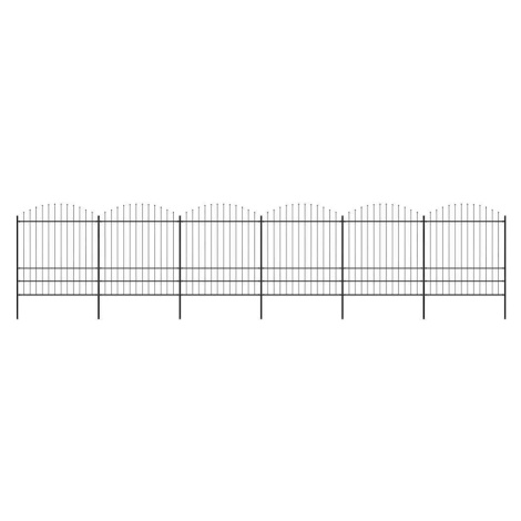 vidaXL Zahradní plot s kopím nahoře ocelový 1070 x 200 cm černý