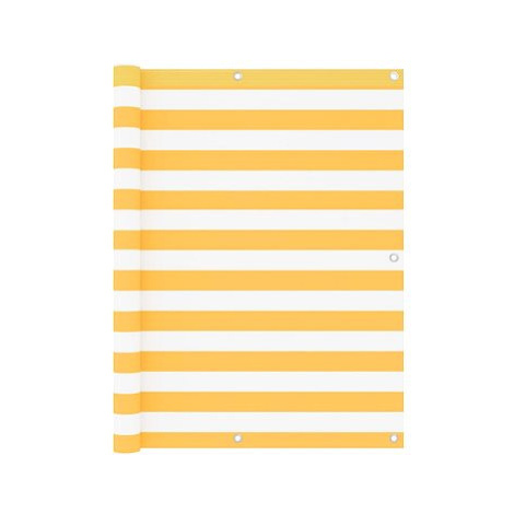 Balkónová zástěna bílá a žlutá 120×500 cm oxfordská látka 134910 SHUMEE
