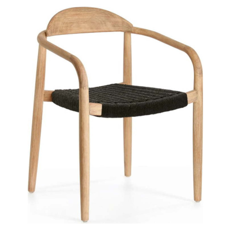 Dřevěná židle s čeným sedákem Kave Home Glynis