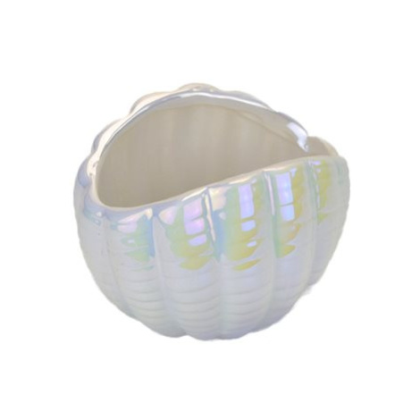DOMMIO Miska keramická mušle bílá perleť 10 × 13 cm