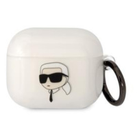 Silikonové pouzdro Karl Lagerfeld 3D Logo NFT Choupette Head pro Airpods 3, white