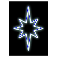 DecoLED LED světelná hvězda na vrchol stromu, 60 x 90 cm, ledově bílá