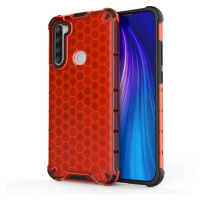 Honeycomb pancéřové pouzdro se silikonovým rámem pro Xiaomi Redmi Note 9 red