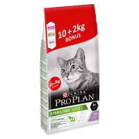 PURINA PRO PLAN 12 kg, 10 + 2 zdarma! - Sterilised Turkey