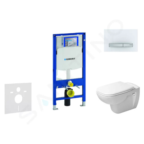 Geberit 111.300.00.5 NH8 - Modul pro závěsné WC s tlačítkem Sigma50, alpská bílá + Duravit D-Cod
