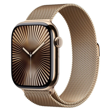 Apple Watch Series 10 Cellular 42mm Zlatý titan se zlatým milánským tahem