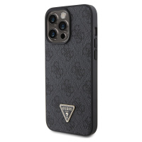 Zadní kryt Guess PU 4G Strass Triangle Metal Logo pro Apple iPhone 15 Pro Max, black