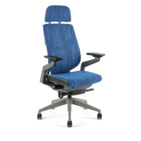 Office Pro Office Pro - kancelářská židle KARME mesh s podhlavníkem - modrá žíhaná