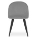 Set čtyř jídelních židlí BELLO sametové světle šedé (černé nohy) 4ks