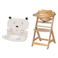 Dětská rostoucí jídelní židlička Toto se sedákem, přírodní, medvěd