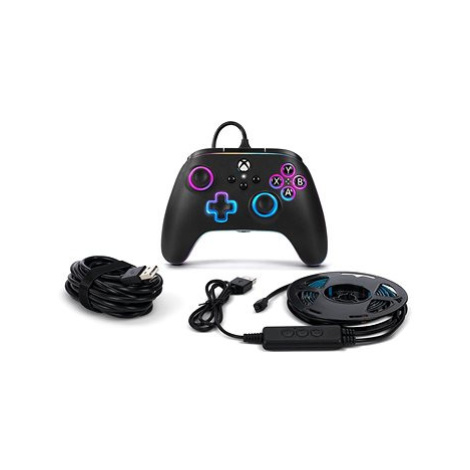 PowerA Advantage Wired Controller - Xbox Series X|S with Lumectra + RGB LED Strip - Black