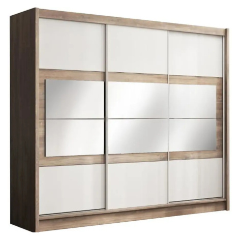 Šatní skříň Salwador 250cm Country Grey/Zrcadlo BAUMAX