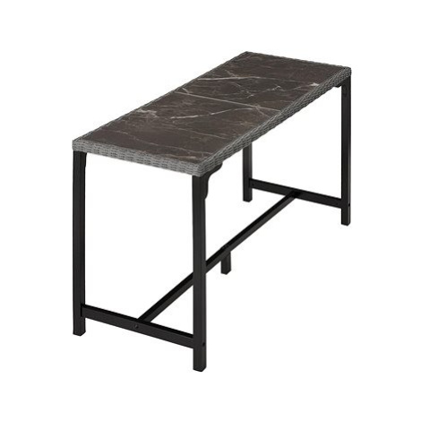 TecTake Ratanový barový stůl Lovas 161 × 64,5 × 99,5 cm - šedý